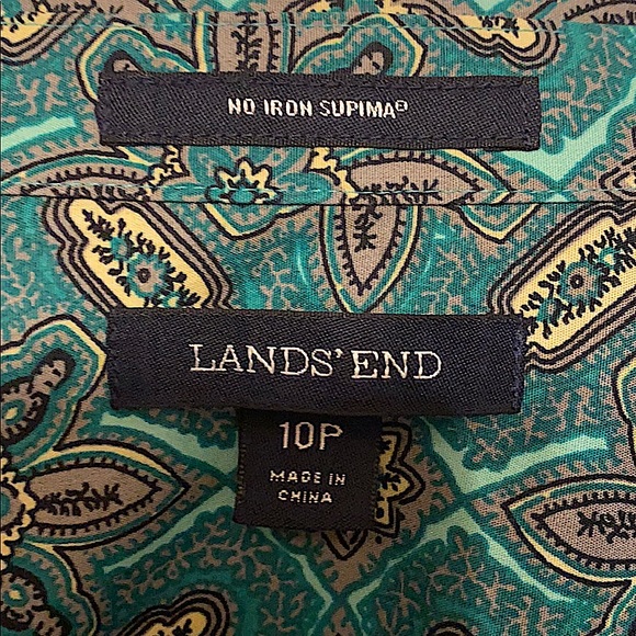 Lands’ End | Women’s Long Sleeved Blouse | No Iron Supima, Hunter GRN, Size 10P - Picture 4 of 4